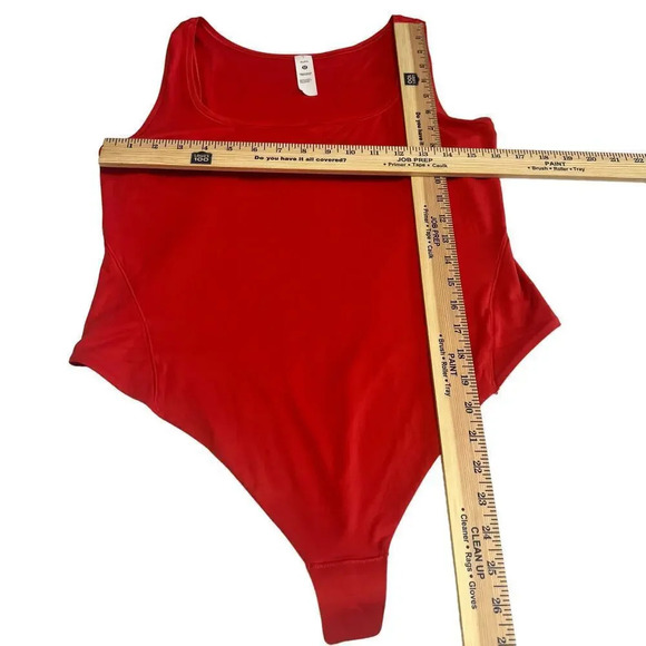 Lululemon NWT Red Soft Nulu Square Neck Bodysuit Sleeveless Thong Cut - Picture 6 of 11